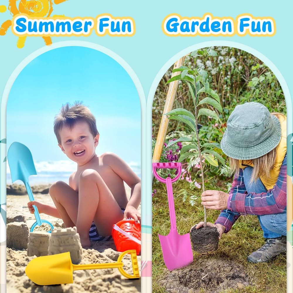 Big 16" Thick Beach Sand Toy Shovels for Kids Adults, Jumbo Scooping Spade Toys Kit Sandbox Toy for Yard Garden Lawn