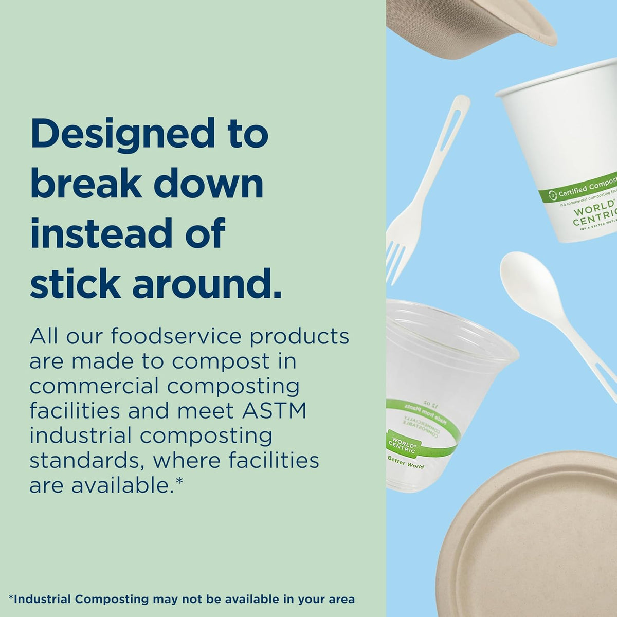 Compostable Cup Lids, Fits 9-24 Oz Cold Cups, Pack of 200