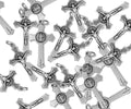 Pack of 100 - St Benedict Crucifix for Rosary Making (1.5 Inch) Silver Oxidized Crosses for Bulk Catholic Necklaces