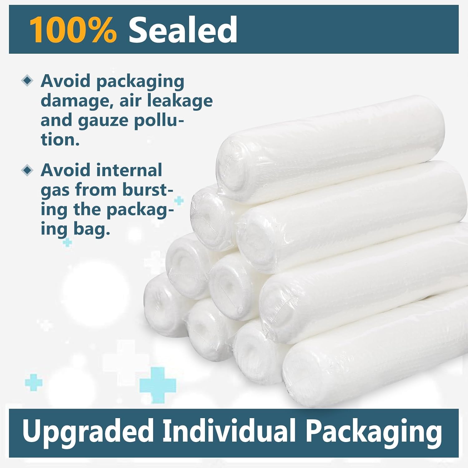 32 Pack Gauze Rolls, 4 in x 4.1 Yards, Premium Gauze Wrap Roll for Wounds, Bandage Wrap Rolled Gauzes, Mummy Wraps