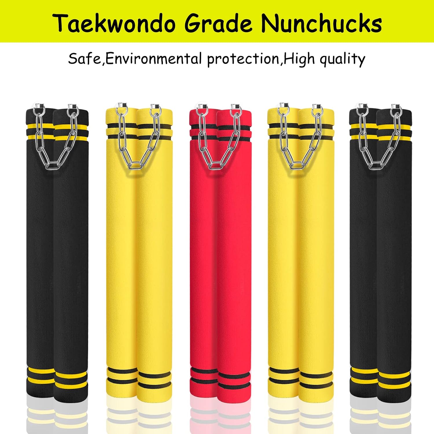 Nunchucks Safe Foam Rubber Training Nunchucks Nunchakus with Steel Chain for Kids Adults & Beginners Practice and