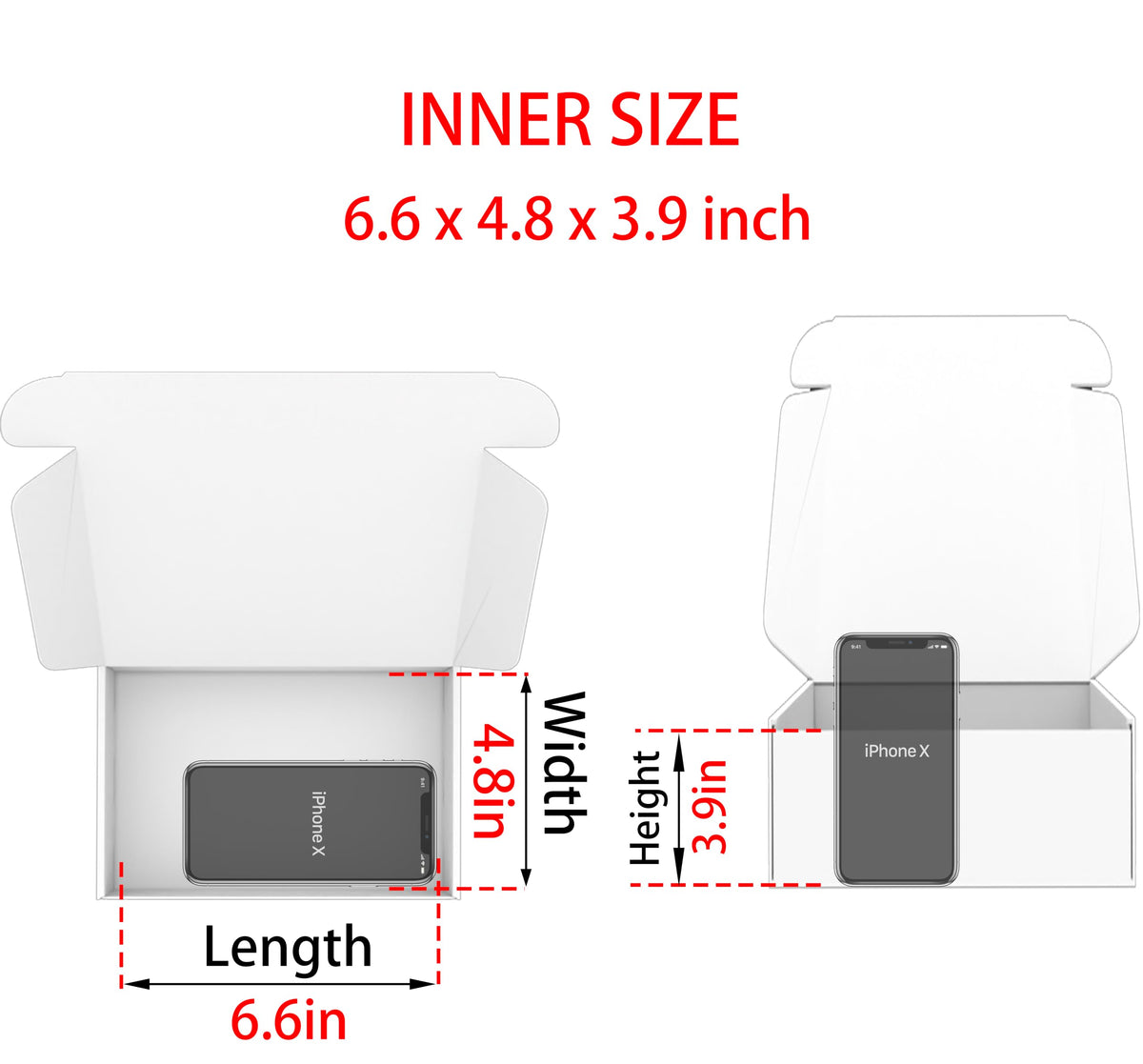 7x5x4 Shipping Boxes Set of 50, White Mailer Corrugated Cardboard Box