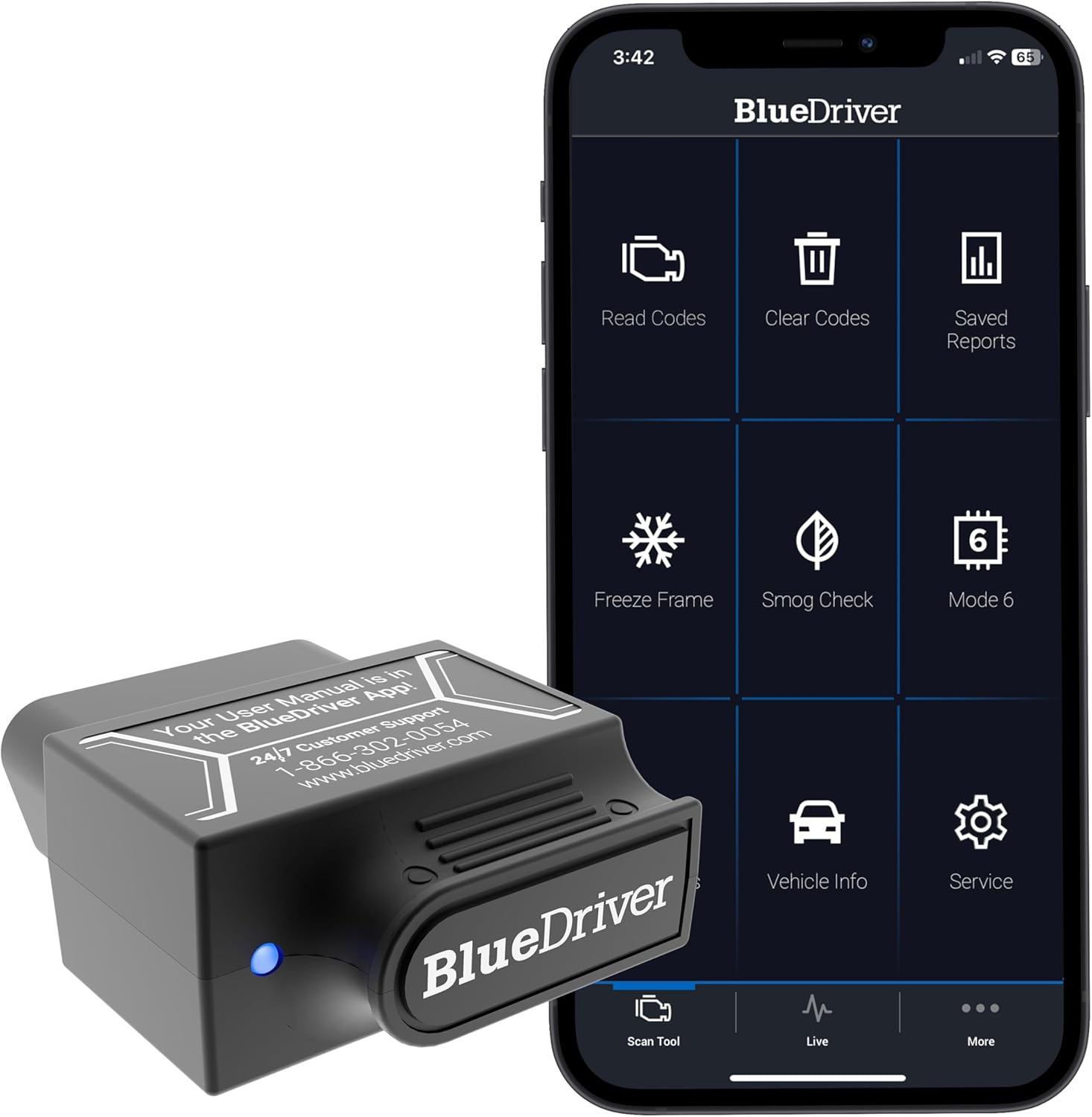 Bluetooth Pro OBDII Scan Tool for iPhone & Android - No Subscription Fee - OBD2 Car Scanner and Code Reader