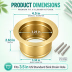 Lonsince Extended Garbage Disposal Flange for Kitchen Sink,Gold Color