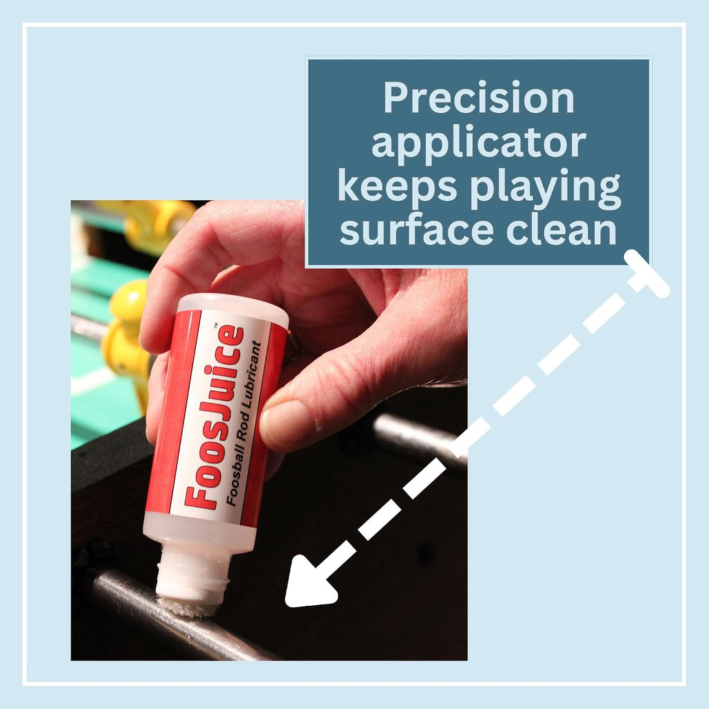 FoosJuice 100% Silicone Foosball Rod Lubricant with Dauber Top Applicator - The Clean and Easy to Use Lube - Made in
