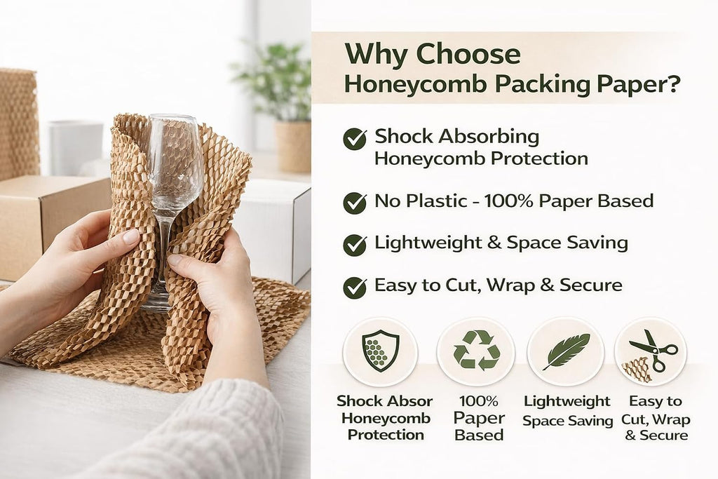 Honeycomb Packing Paper Roll, 1-Pack Recyclable Cushioning Wrap