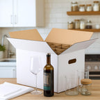 2 Sets Wine Glass Moving Boxes with Divider Kits