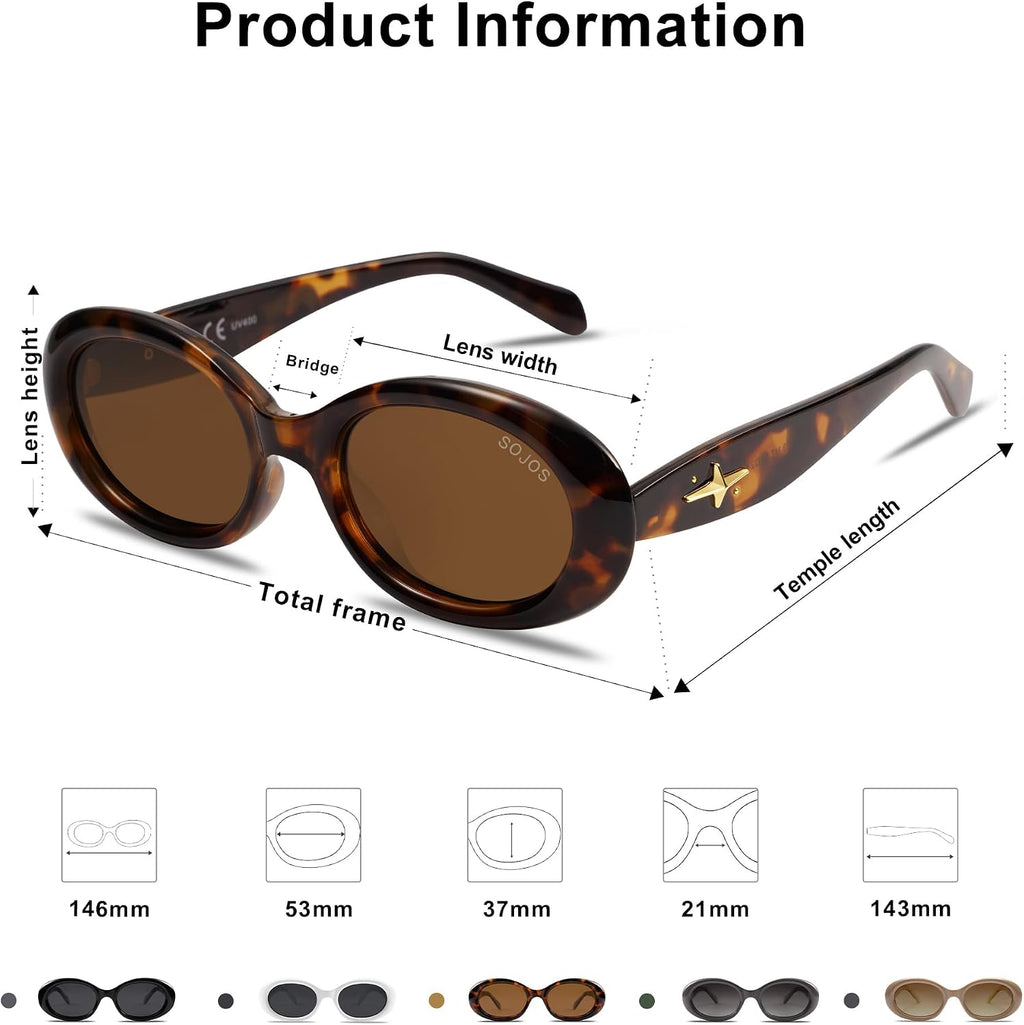 Retro Oval Polarized Sunglasses for Women Men 90s Vintage UV400 Protection Tiny Sun Glasses SJ2286 | UV400 Protection