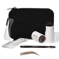 Brow Stamp Kit, 9 Stencils & Pomade for Sparse Brows (Medium Brown)
