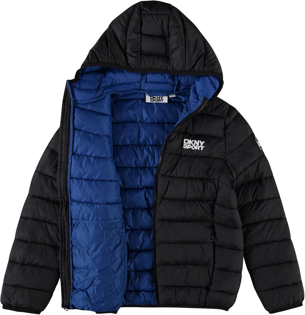 DKNY Boys Winter Jacket, Midweight Puffer Coat, Weather Resistant, Hooded | Insulated Bubble Warmth, Weather
