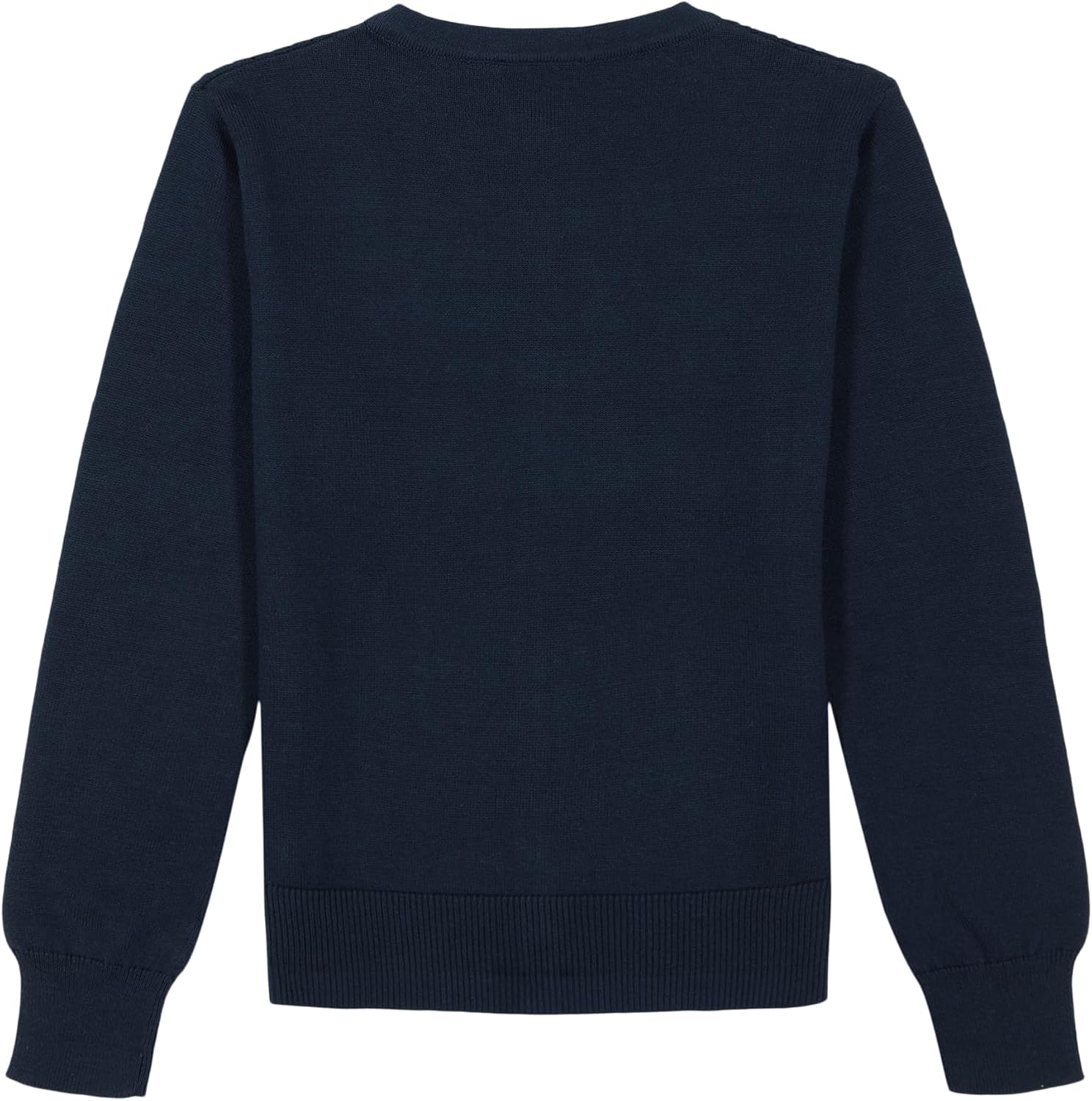 Girls' School Uniform Basic Cardigan Sweater, Long Sleeve, Button Up with Ribbed Cuffs