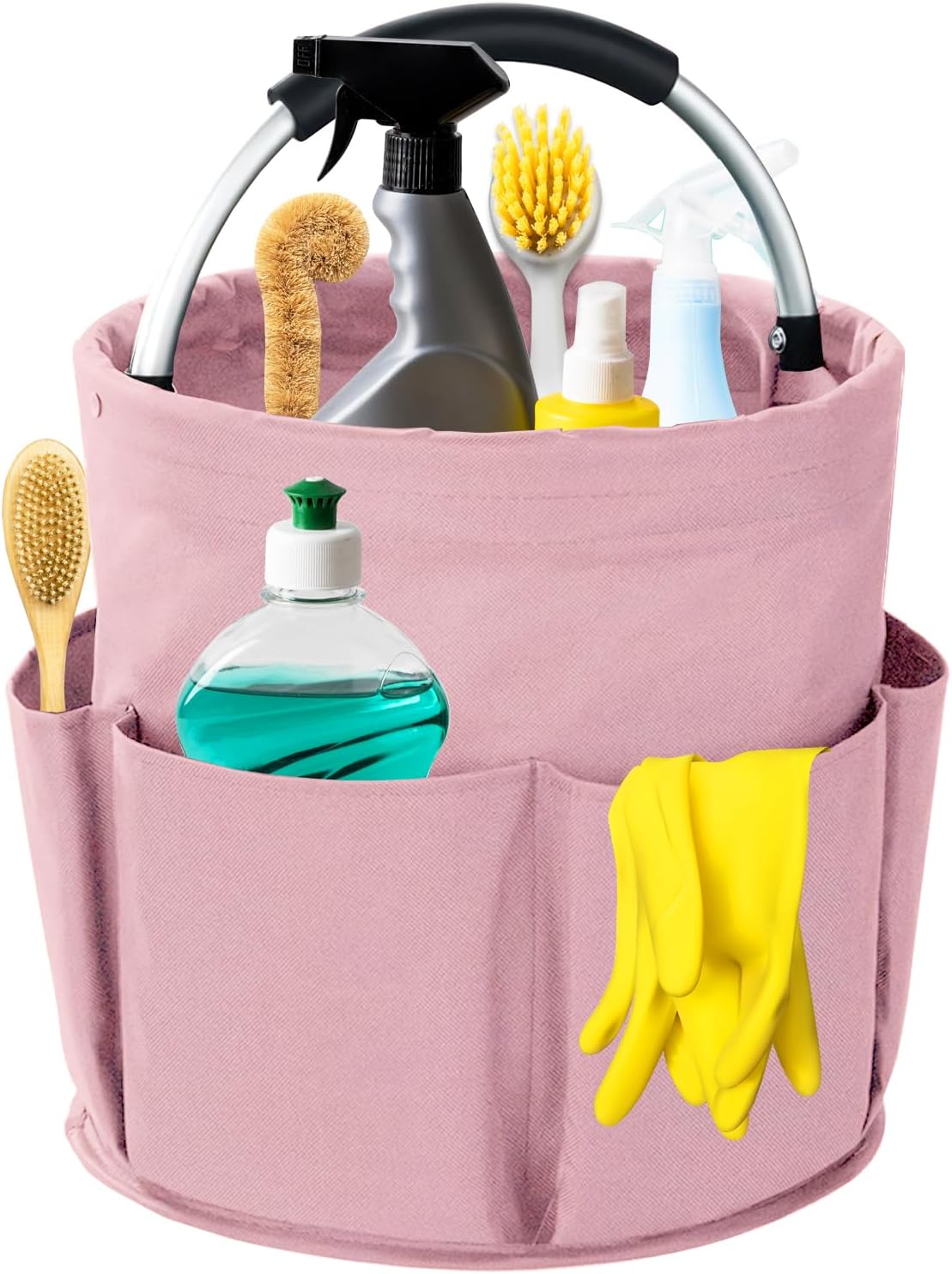 Cleaning Caddy with Handle, 17L Foldable Cleaning Supplies Organizer, Portable Storage Basket, Cleaning Supply Caddy