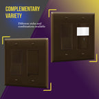 ENERLITES 2-Gang Brown Mid-Size Decorator Switch Outlet Wall Plate Cover