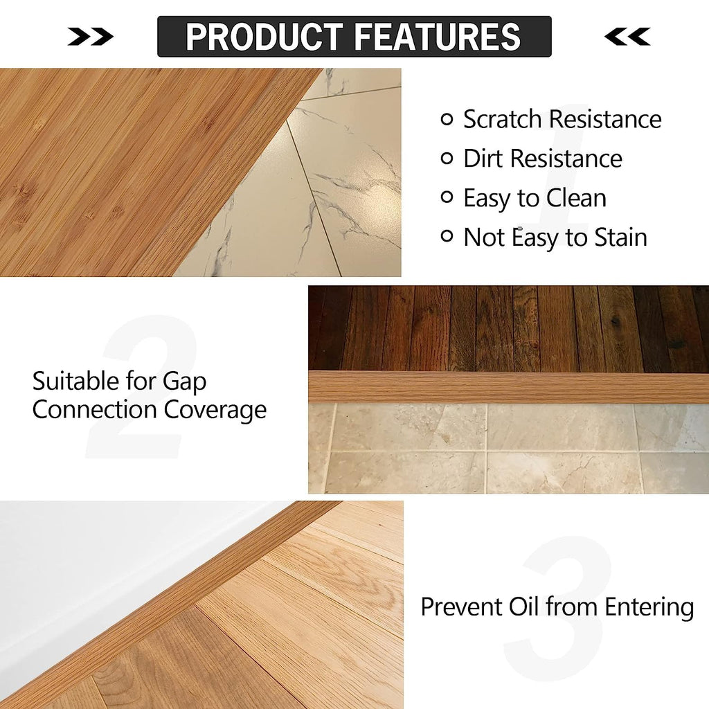 5Ft Floor Transition Strip Self Adhesive Vinyl Cover Floor Strip Flat Divider Transition Strip Wood Grain Design for