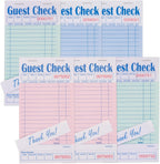 Guest Check Pads for Servers (Assorted-6 pads), 50 Sheets/Pad
