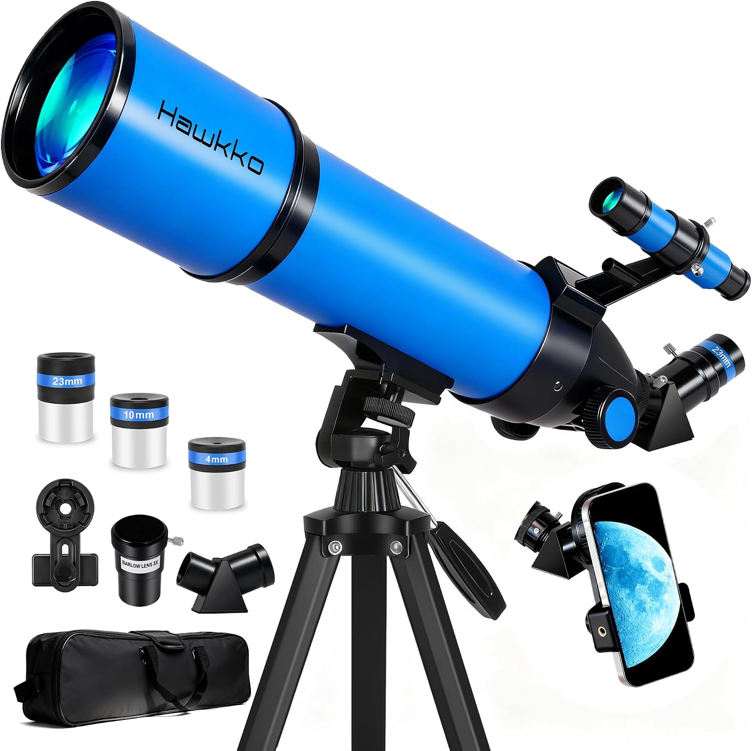 Telescope for Adults & Kids, 80mm Aperture 600mm High Powered Telescope for Astronomy Beginners - Refractor