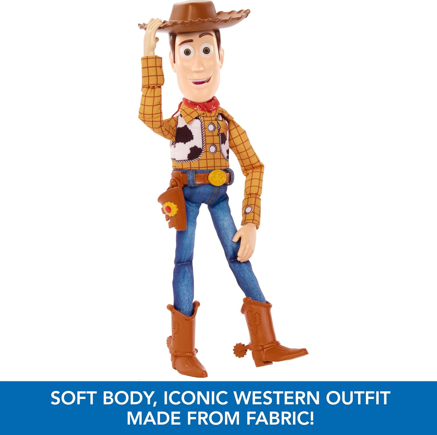 Disney Pixar Toy Story Talking Woody Action Figure & Accessory, Roundup Fun 12-inch Collectible with 30+ Sounds &