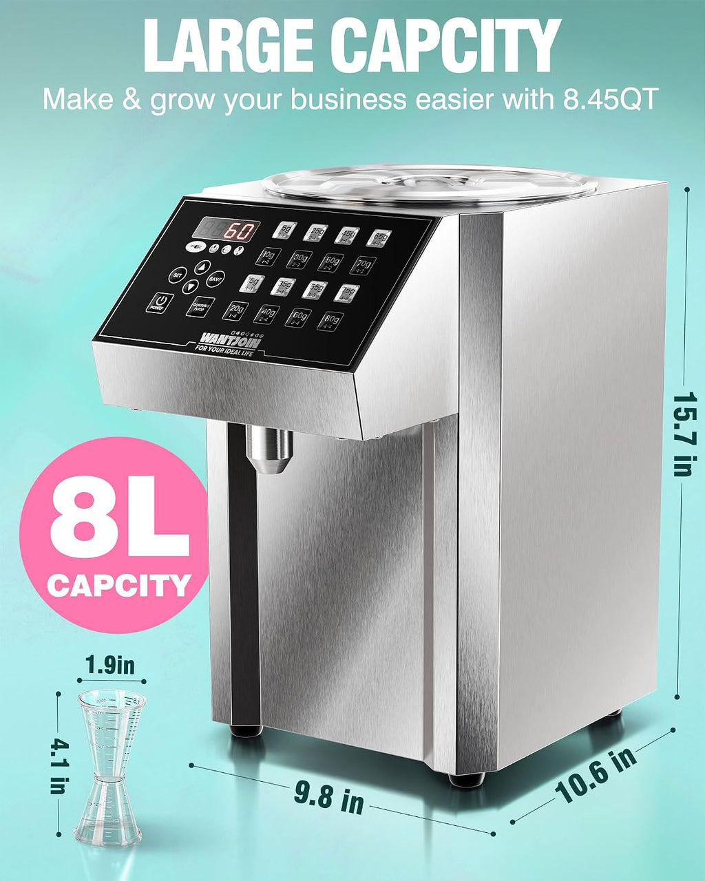 Fructose Dispenser - Commercial Syrup Dispenser Machine 16 Weight Settings Automatic Sugar Quantitative Machine for