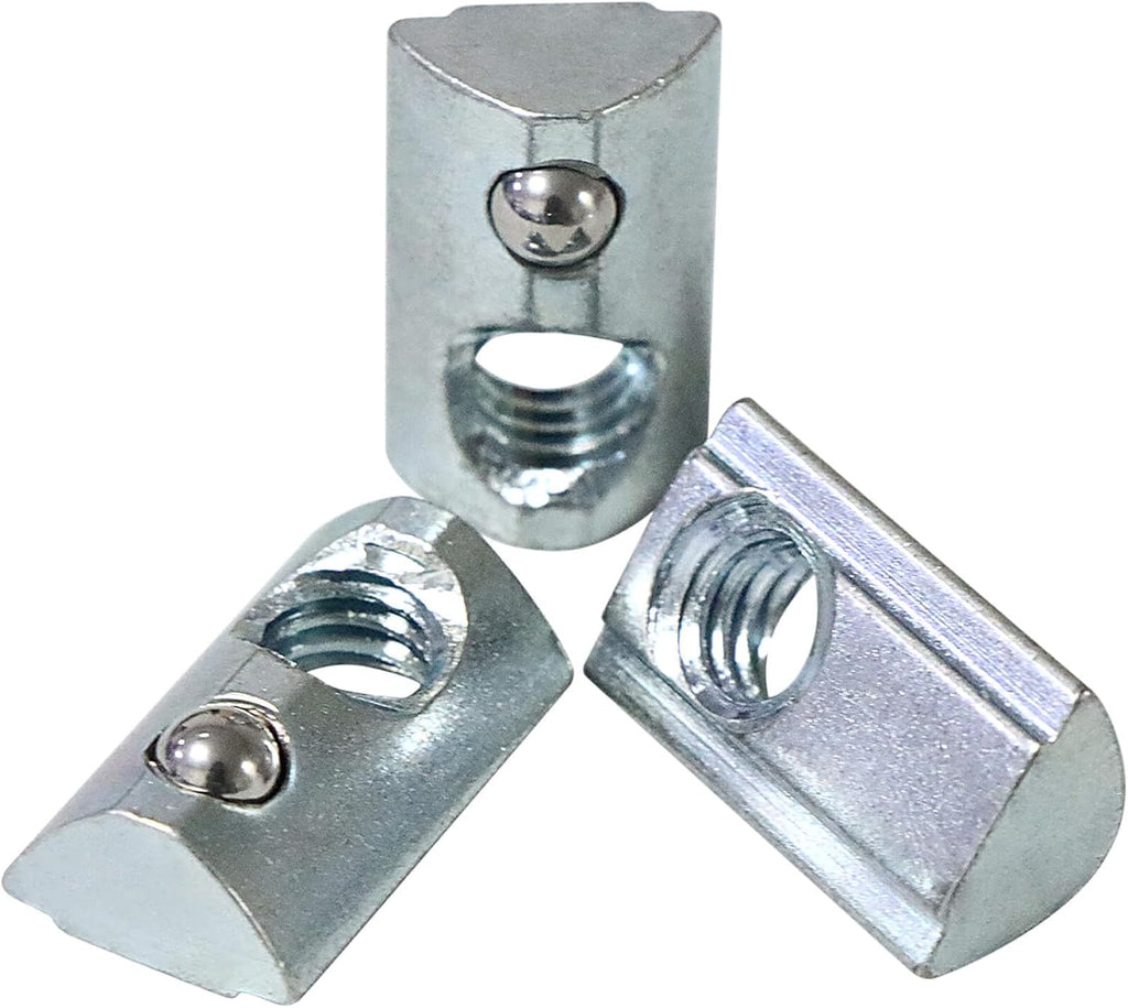 20 Packs 5/16-18 Threaded Steel Roll in T-Nut with Ball Spring, T Slot Accessories for Aluminum Extrusion Profile Rail