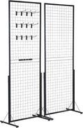 2 Packs Grid Wall Panels Tower 2' x 5.6' Double Side Wire Gridwall Display Racks with T-Base for Craft Shows Retail