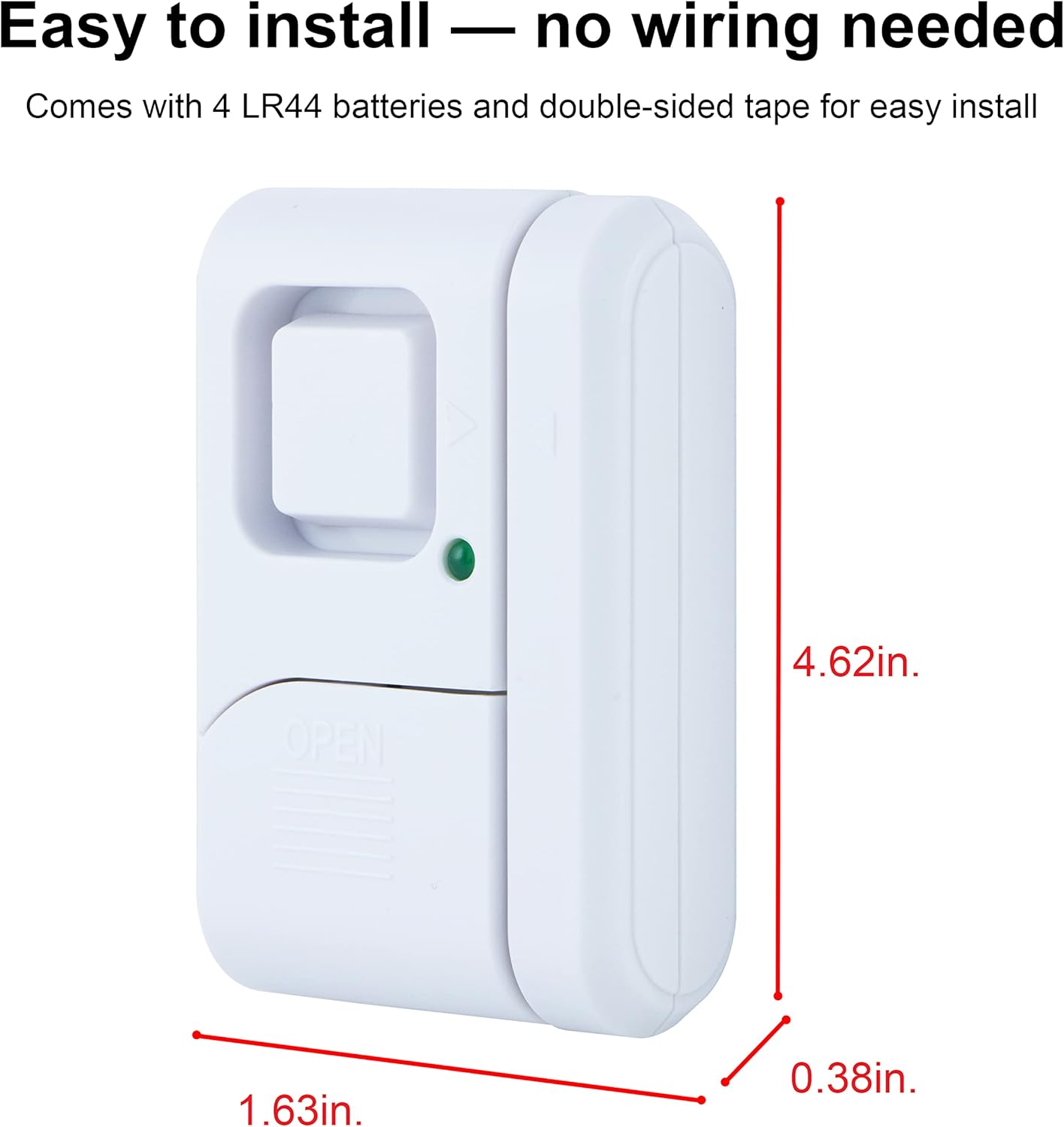 Personal Security Window and Door Alarm, 6 Pack, DIY Protection, Burglar Alert, Wireless Chime/Alarm, Easy