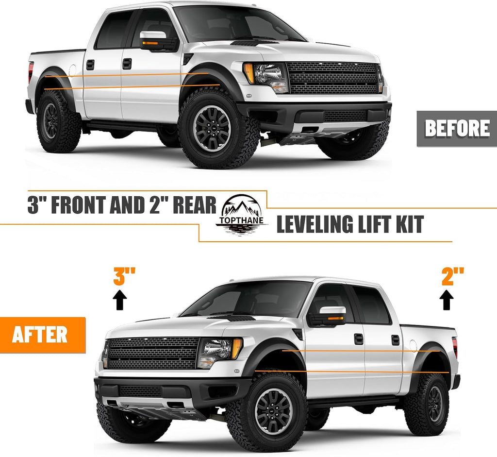 3" Front and 2" Rear Leveling Lift Kit for 2005-2022 Nissan Frontier, 2WD and 4WD Models