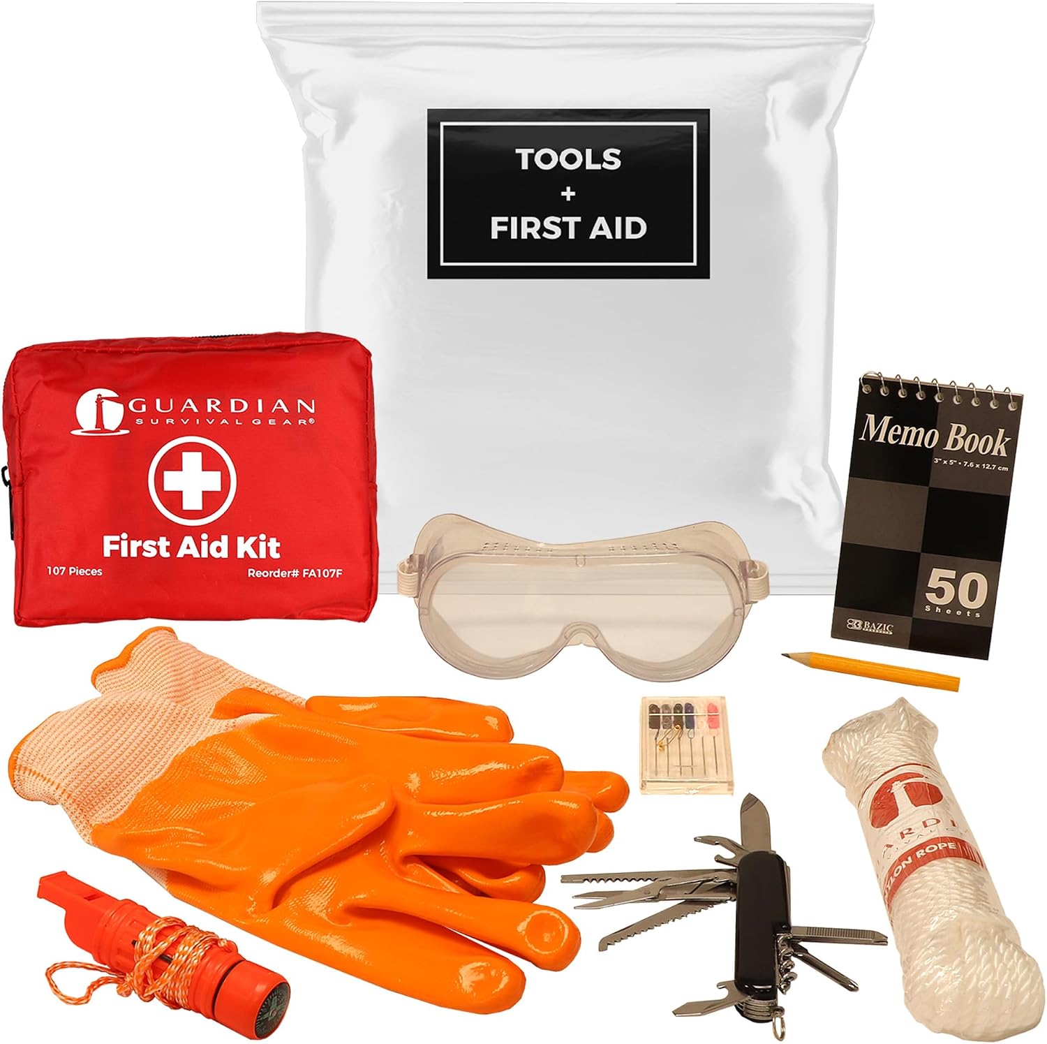3 Person 72Hr Elite Wheel Bag Emergency Kit - Food, Water, First Aid, Tools | Rolling Wheel Bag, 107Pc First Aid Kit