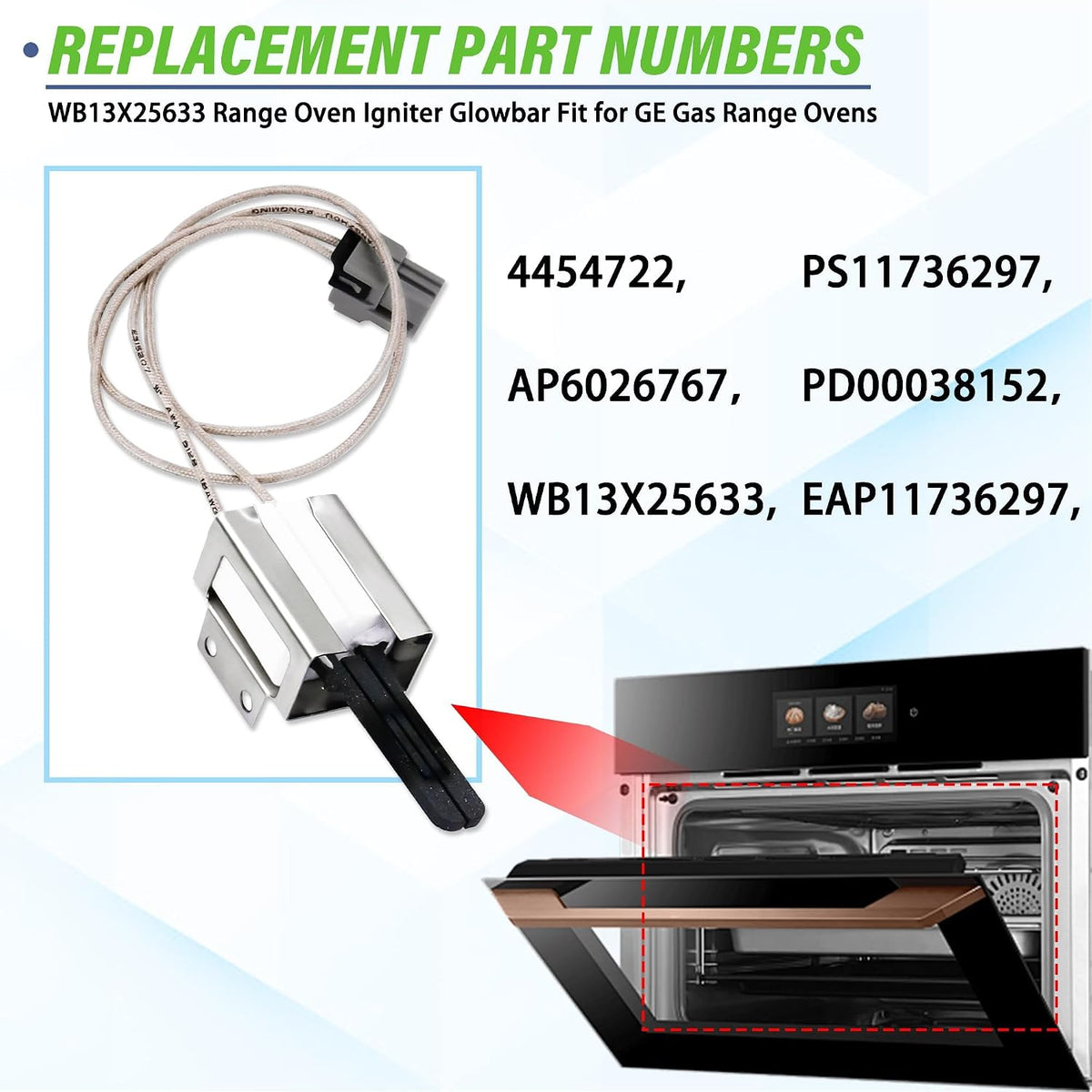 WB13X25633 Range Oven/Stove Range Igniter Glowbar Fit for G.E PGS960SEL4SS