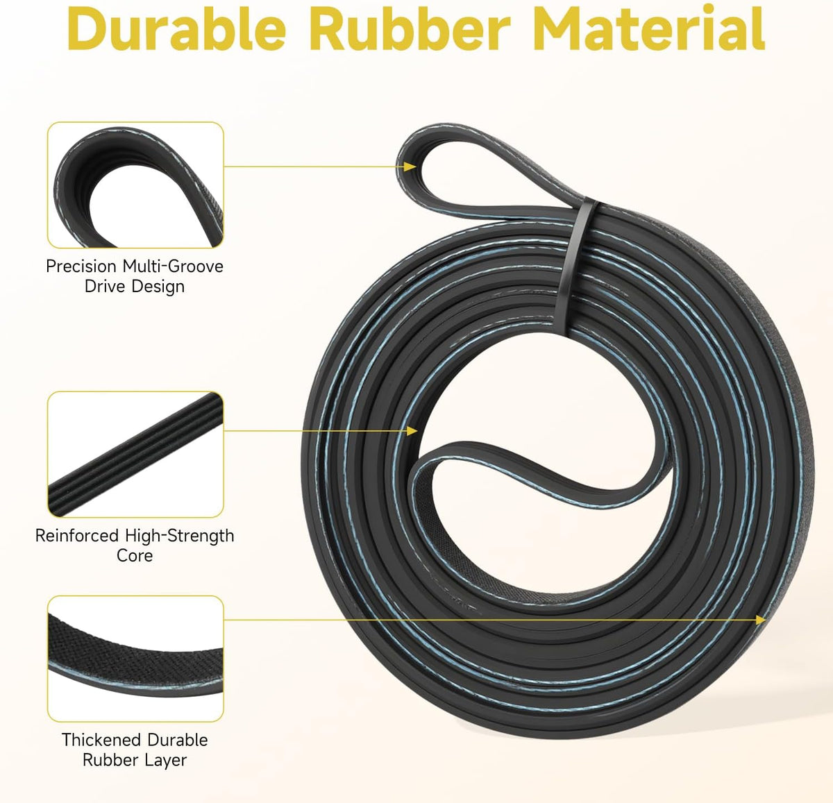 93.5in Dryer Drum Drive Belt 4 Rib Compatible With Whirlpool Duet KitchenAid WED9200SQ0 WED75HEFW0 WED6620HC1 WED8300SW2 WED9500TW2 WED86HEBW0 WED9400SW1 WED94HEXW1 WGD92HEFC0