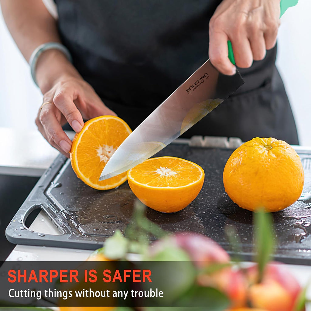 10" Professional Chef Knife, High Carbon Steel, Ergonomic (Green)