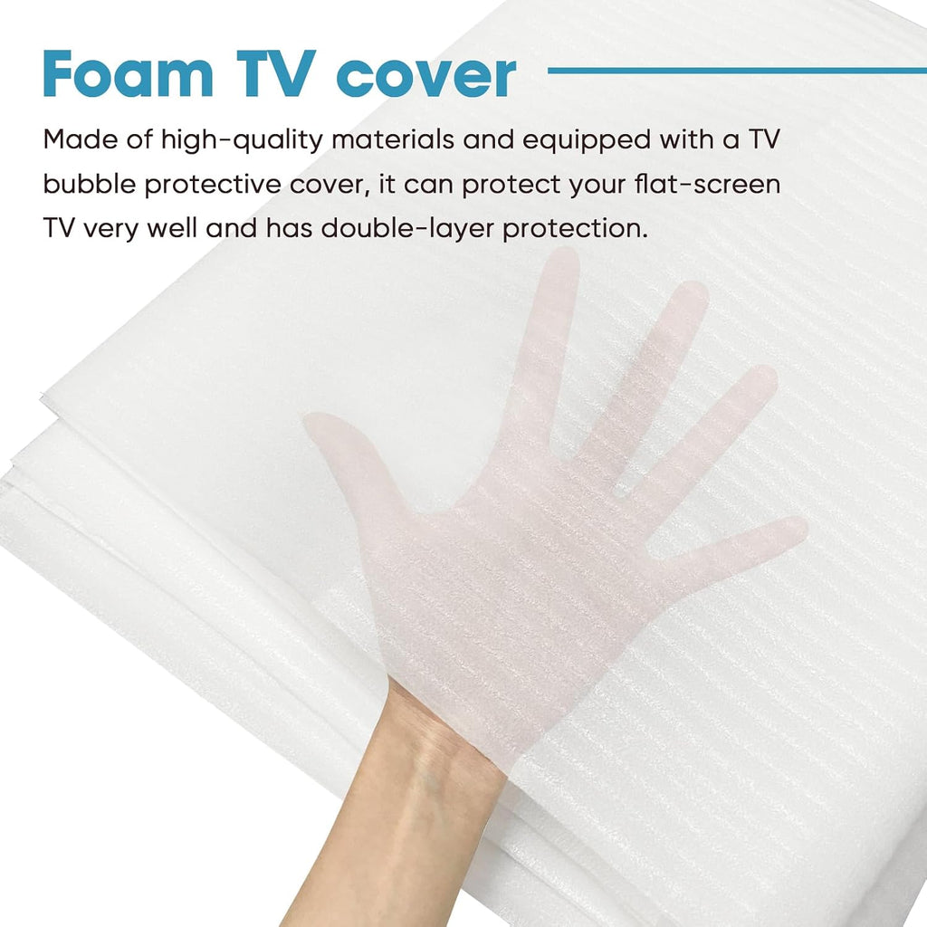 Foam Flat Screen TV Cover and 4 Foam large corner protectors Fits 65''TV