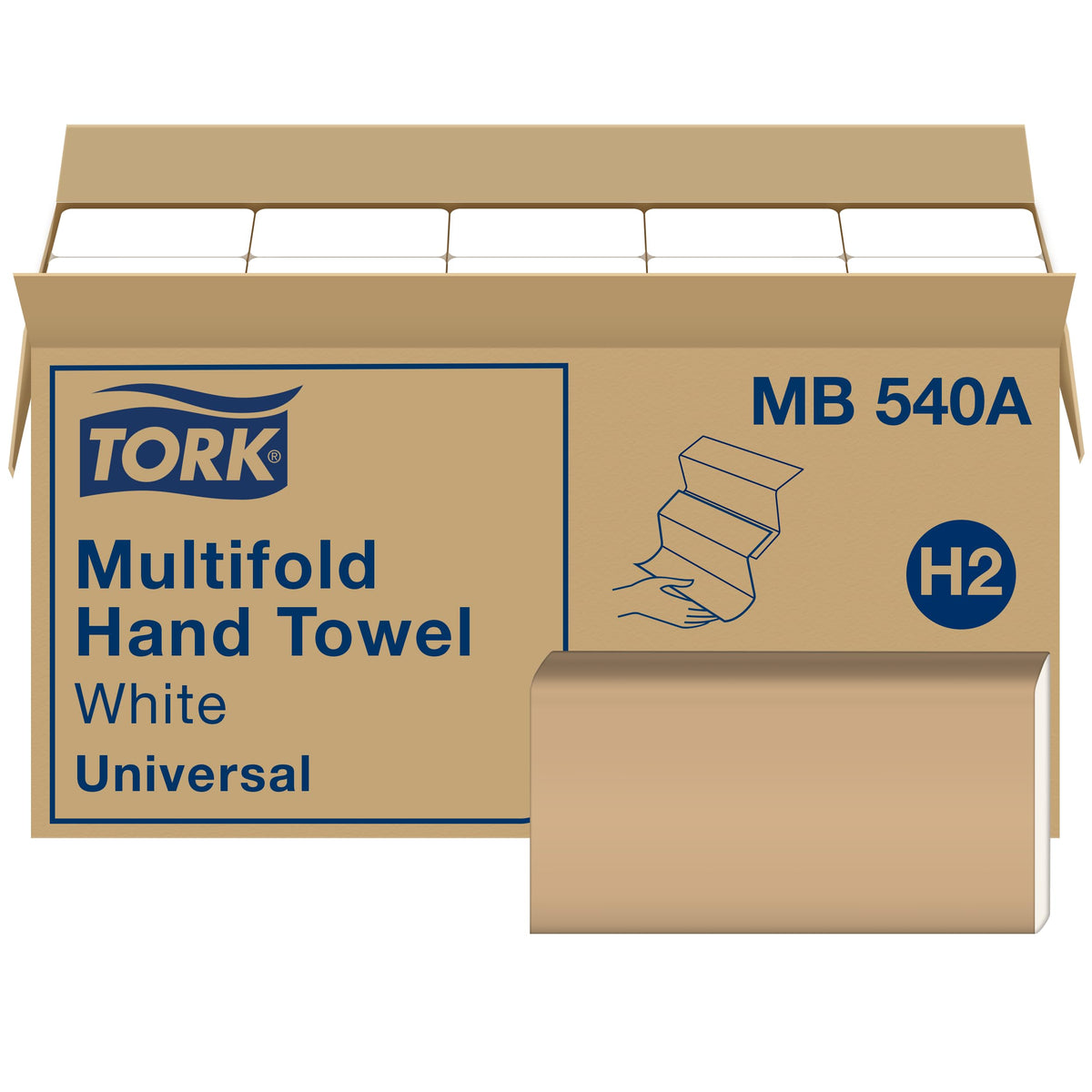 Multifold Hand Towel White H2, 16 x 250 Towels, MB540A