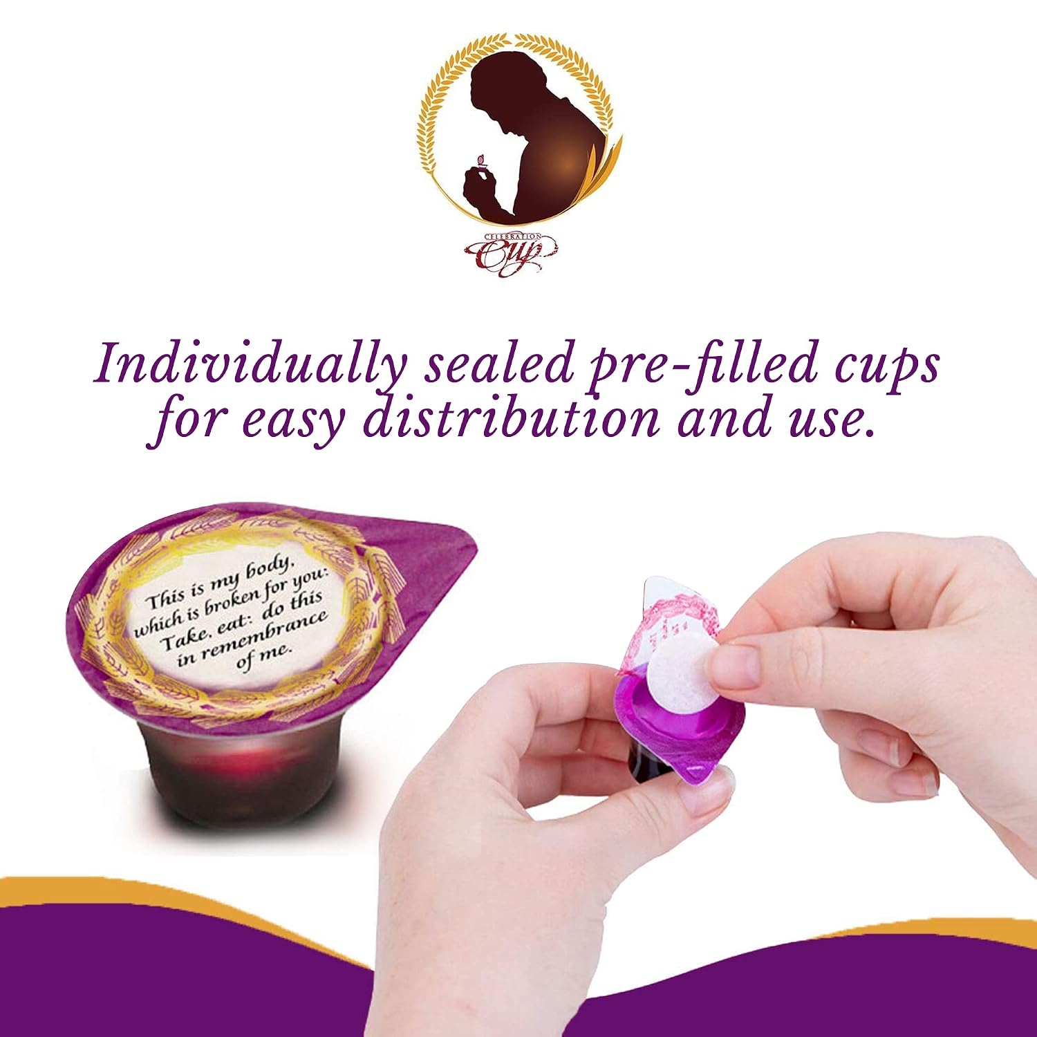 Grape Juice and Wafer Communion Cups Set, Pack of 7