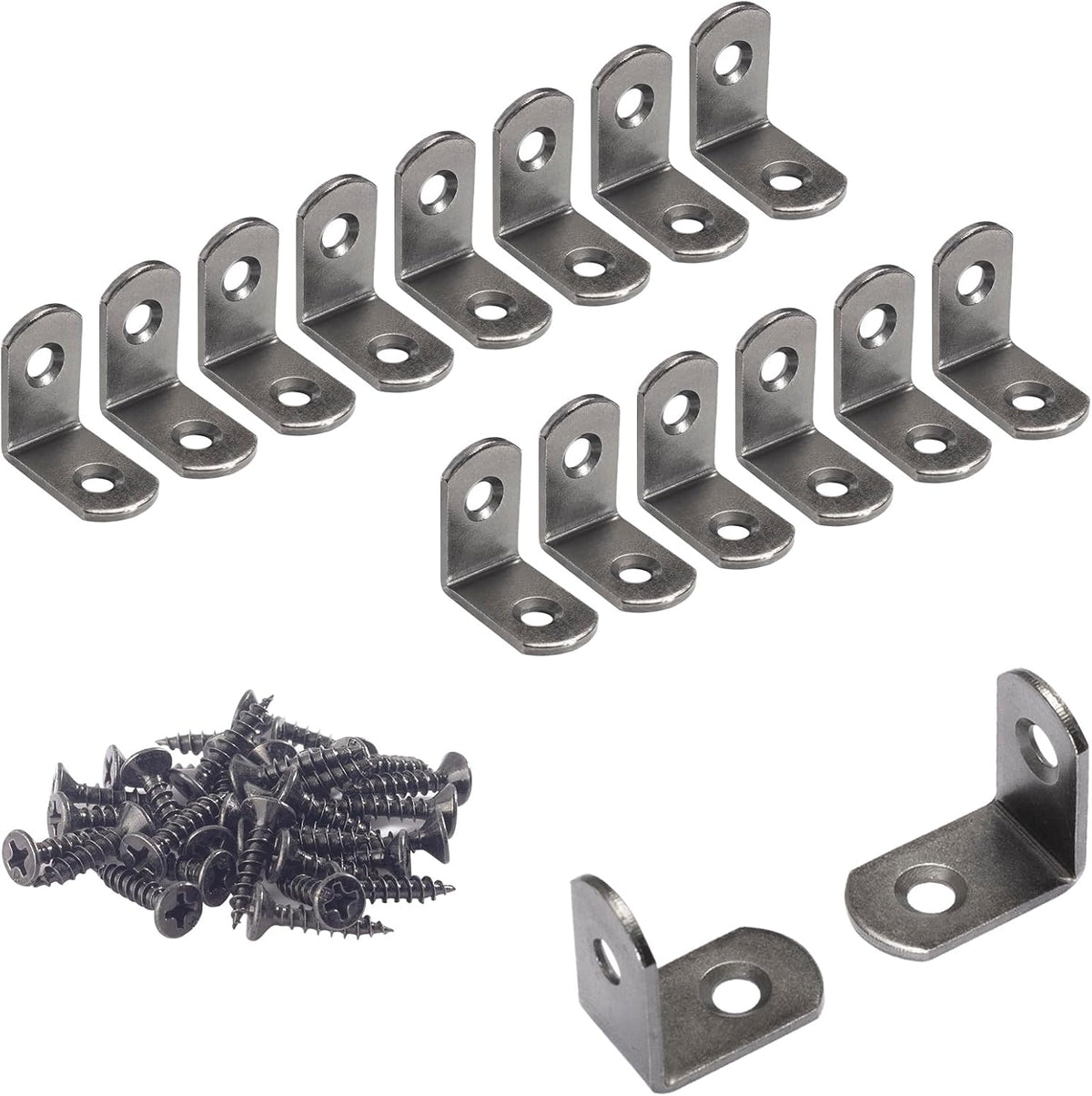 L Bracket 1 × 1 in Corner Brace Right Angle Metal Support Fastener