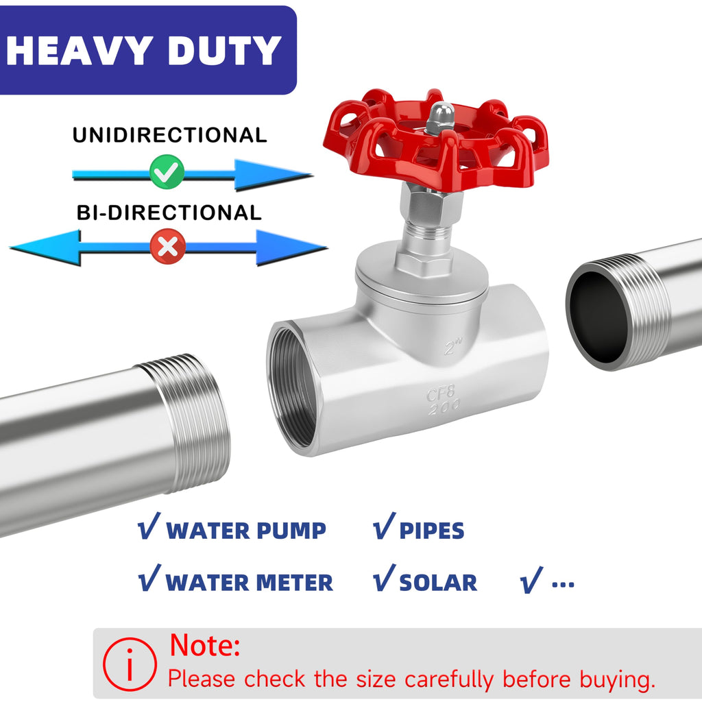 1-1/4" NPT B-Type Straight Pattern Globe Valve Stainless Female Thread DN32