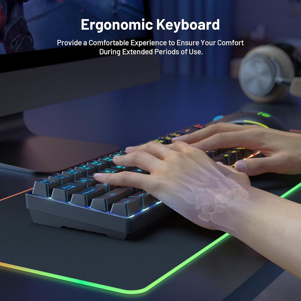 60% Wireless Gaming Keyboard and Mouse Combo, Black