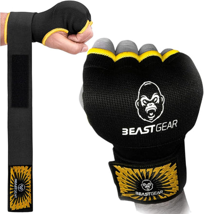 Hand Wraps Boxing Inner Gloves with Gel Padded, Quick 100cm Wrist Straps for Men & Women - MMA, Muay Thai, Kickboxing