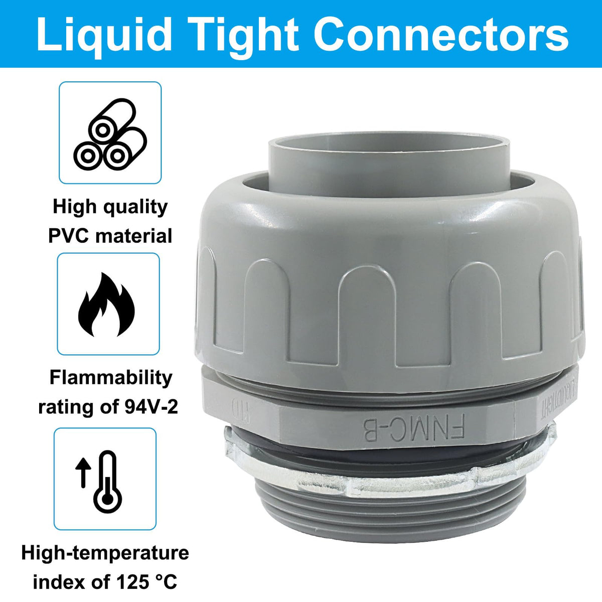 Moicstiy 2Pcs 2 Inch NPT Liquid Tight Connector