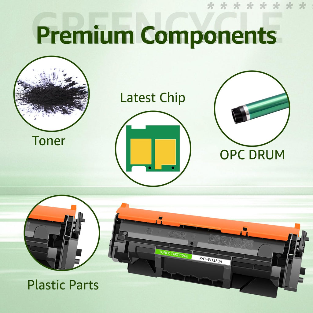 138A Black Toner Cartridge Compatible for HP W1380A 3001dw 3101fdw, 2 Pack