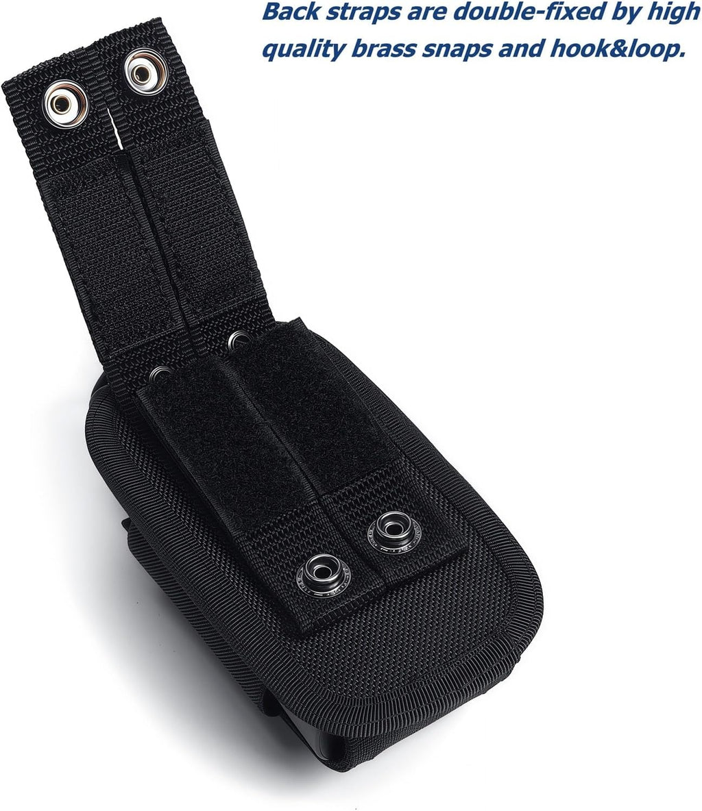Universal Radio Holster Tactical Two Ways Radio Holder Compact Elastic Walkie Talkies Pouch Nylon Case w/MOLLE Strap