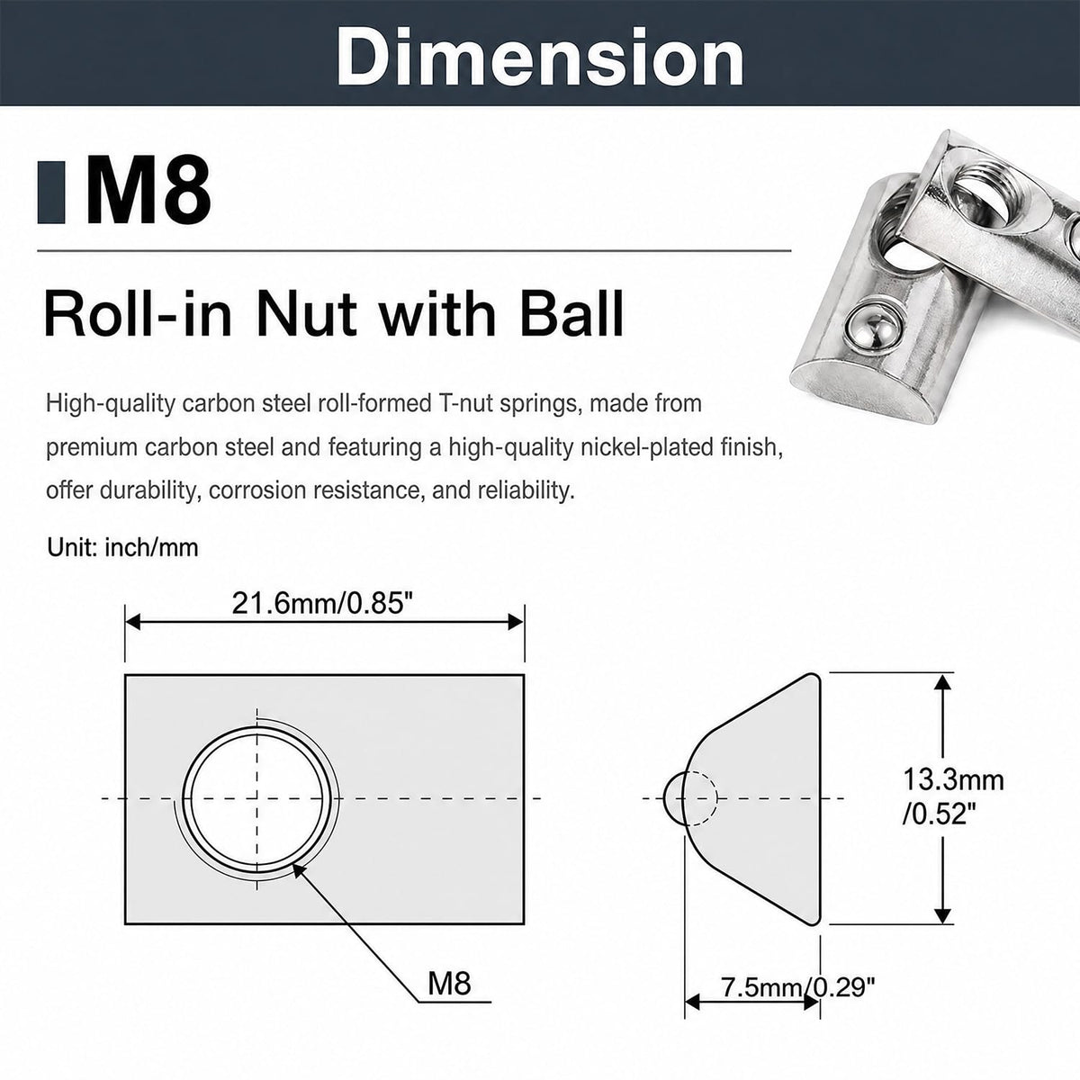 30Pcs M8 Spring T Nuts 4040 Series