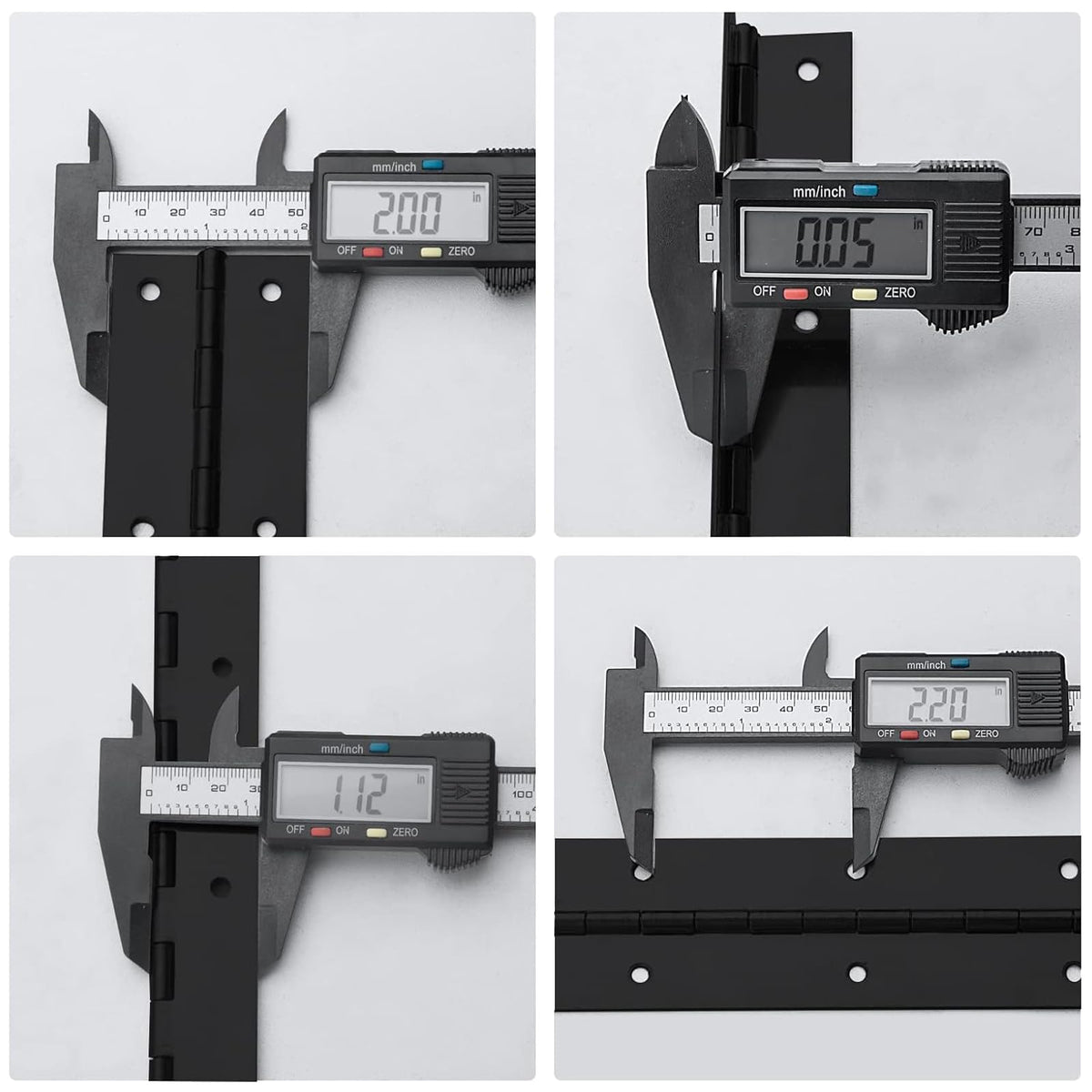 4Pack 16” Heavy Duty Piano Hinge Stainless Black Continuous & Piano Hinges