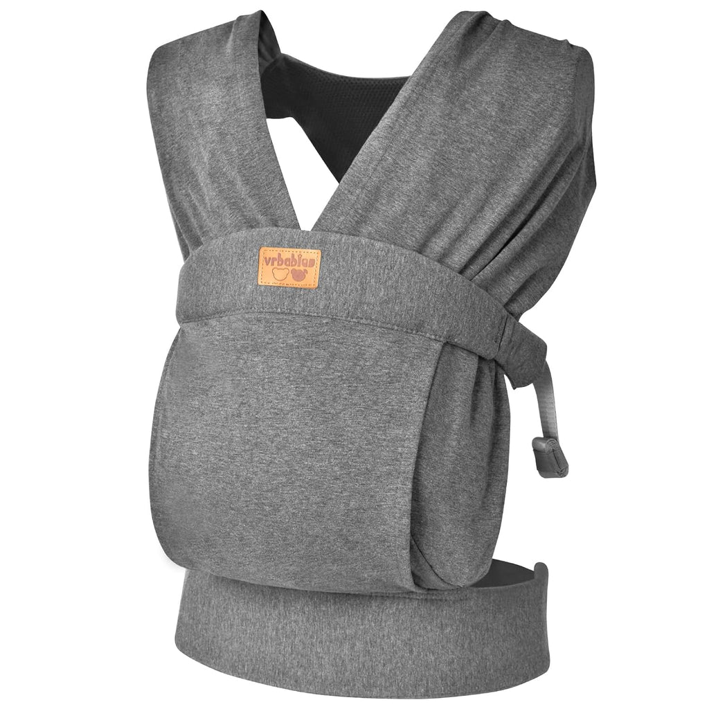 Baby Wrap Carrier for Newborn to Toddler (Grey) | Kangaroo Baby Easy Wearing Wrap, Adjustable Soft Baby Holder Front