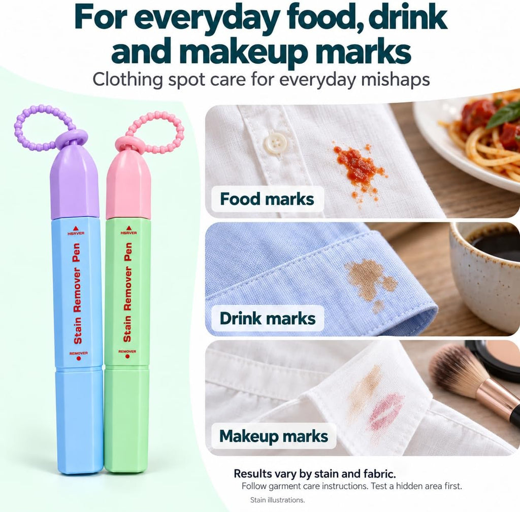 Instant Stain Remover Pen, BIRZOO Dual-Ended 2 Pack with Brush, 12 mL Each