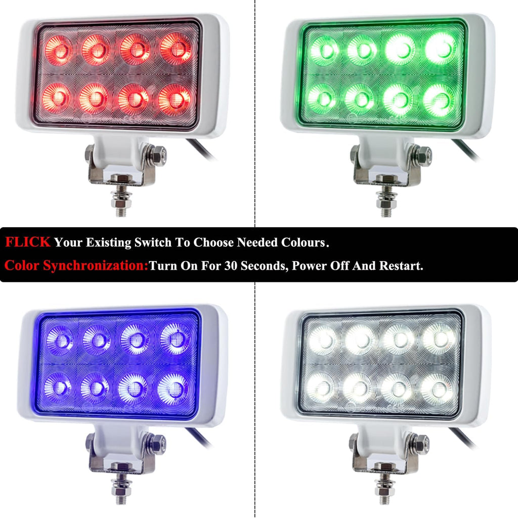 Waterproof LED Boat Light, RGBW Spreader and Deck Marine Lights