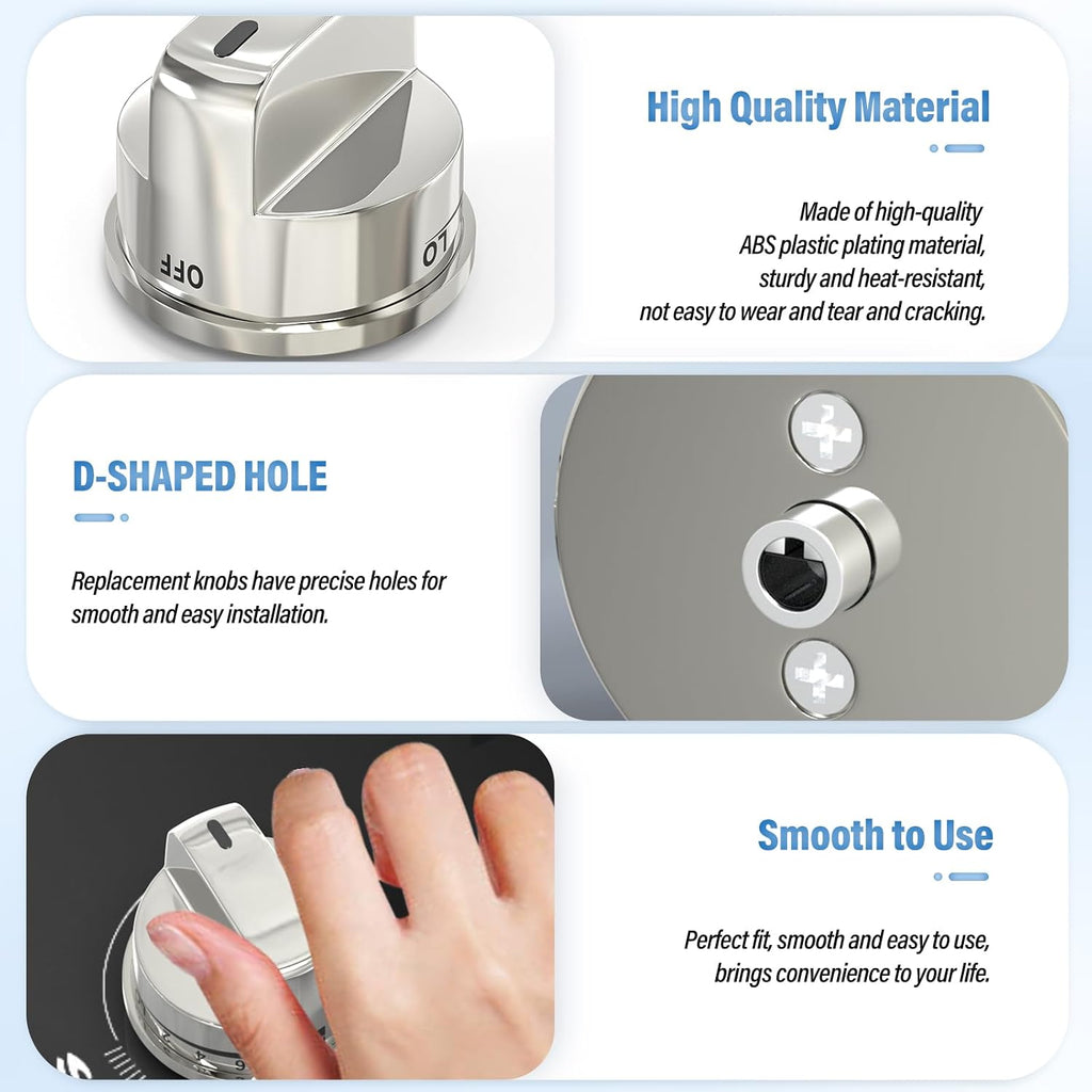 5PCS EBZ37189609 Oven Range Knob Replacement Compatible with LG LRG30355ST LRG30357ST LRG30855ST, Replaces AP4450343 1463914 AH3534128