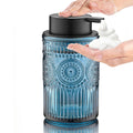 Blue Glass Foaming Hand Soap Dispenser