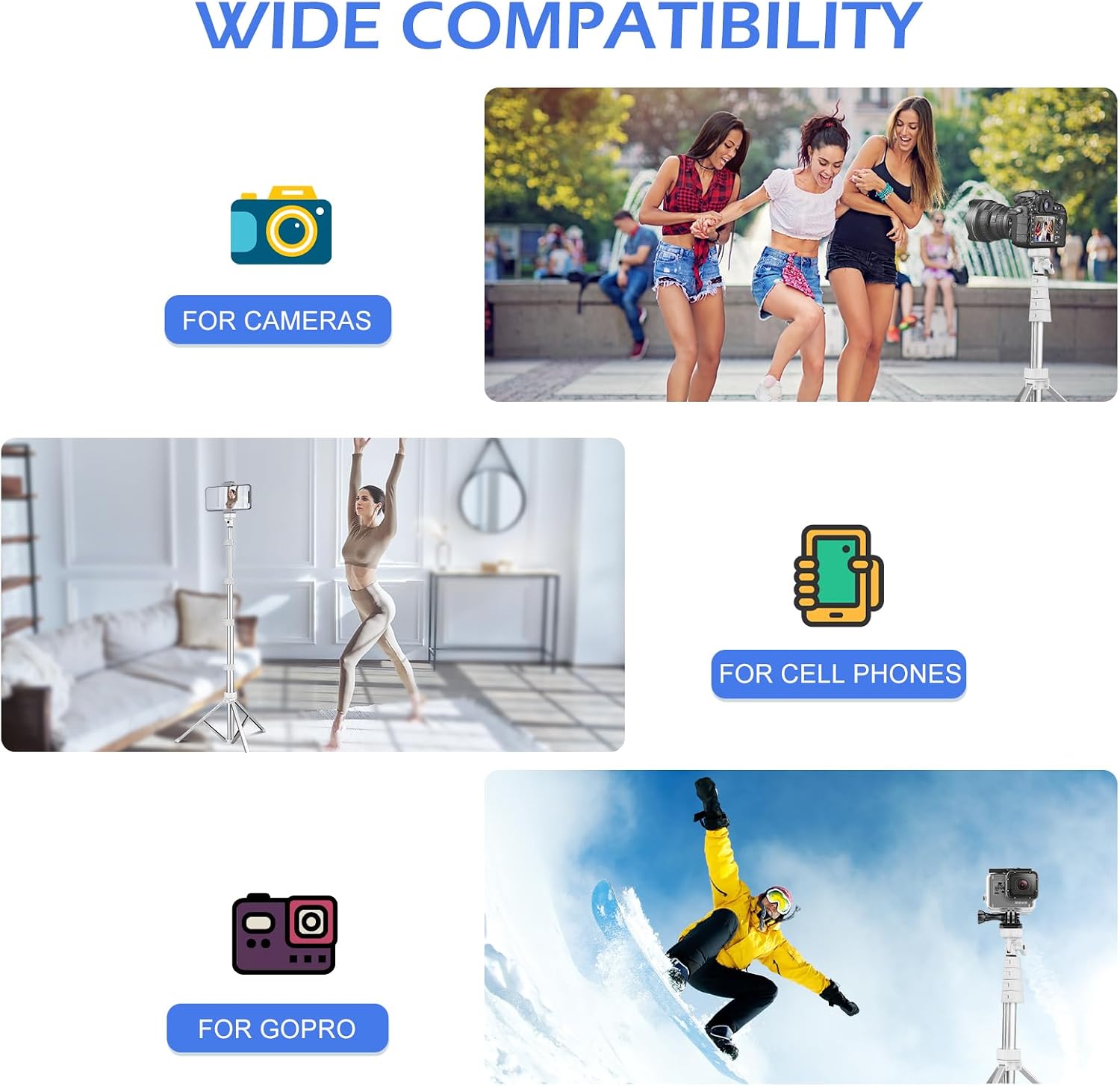 67" Phone Tripod & Selfie Stick, Extendable iPhone Tripod Stand with Wireless Remote and Phone Holder, Compatible