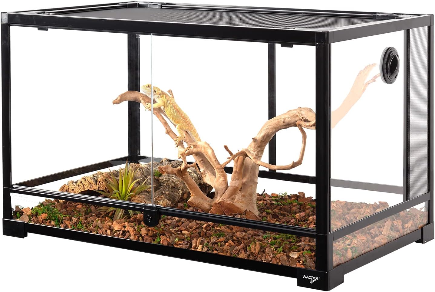 Tempered Glass 40 Gallon Reptile Tank, Front Opening Reptile Terrarium 30" x 18" x 18" for Bearded Dragon Gecko
