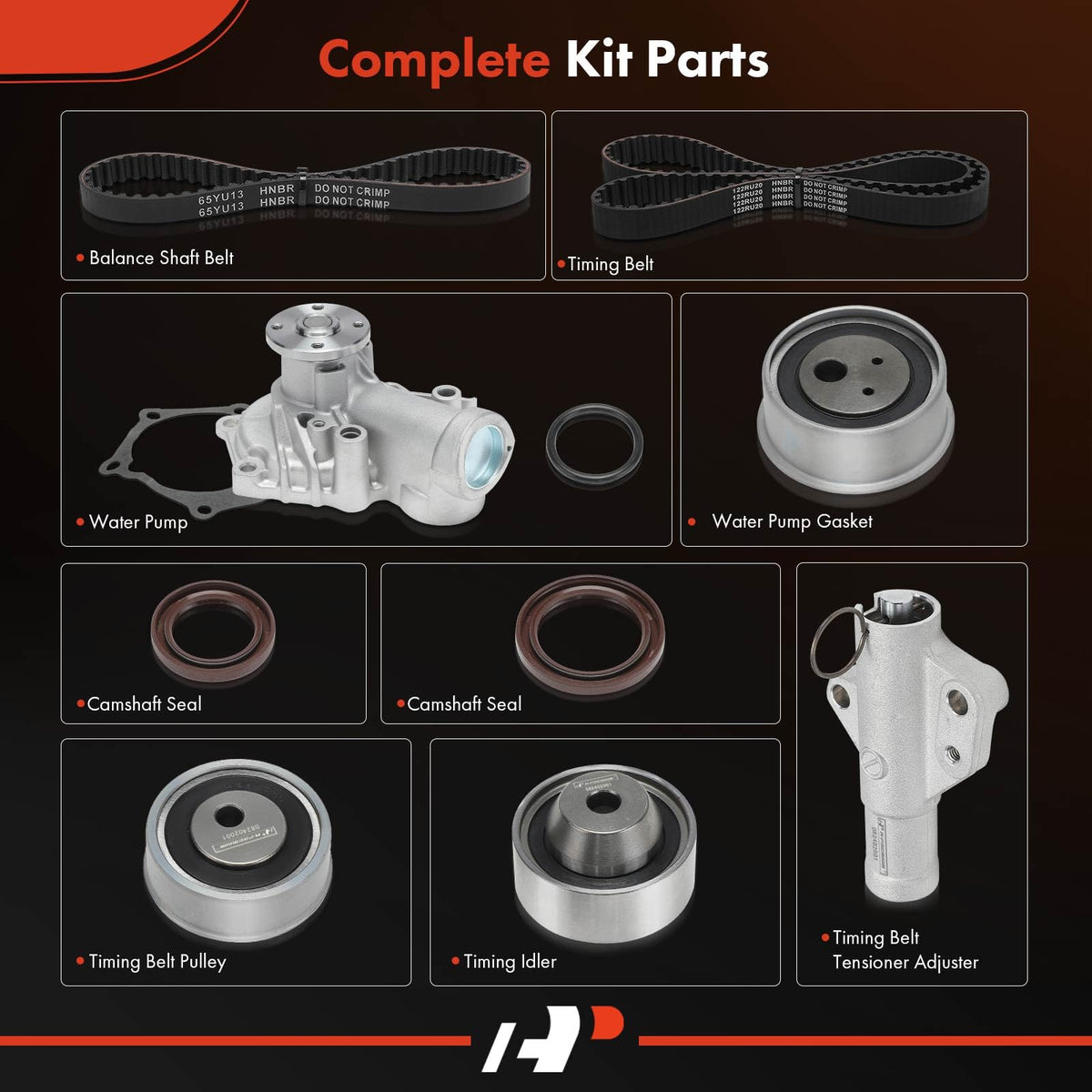 A-Premium Engine Timing Belt Kit with Water Pump Compatible with Mitsubishi